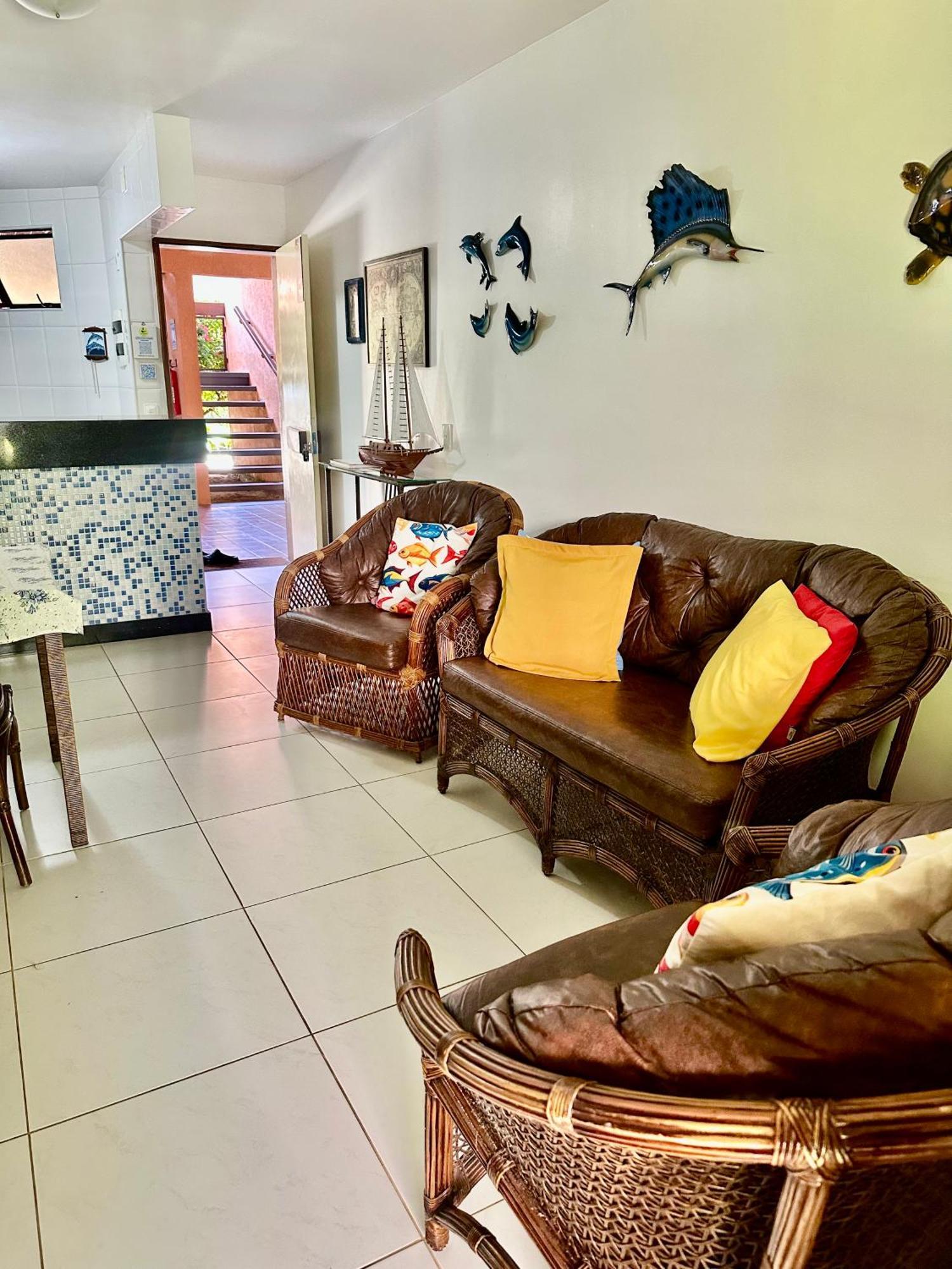 Flat Guarajuba 4 Quartos Terreo A Beira Mar - Pe Na Areia - Governanca Com Arrumadeira E Wi Fi Inclusos Camassari エクステリア 写真